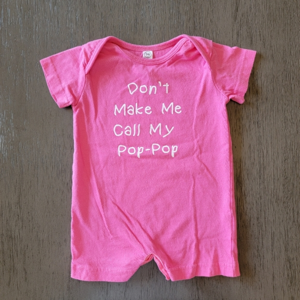 Short Sleeve Pink Romper‎ 12 Months